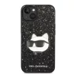 Karl Lagerfeld KLHCP14MG2CPK Glitter Choupette Patch iPhone 14 Plus/15 Plus 6,7", hátlap, tok, fekete