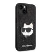 Karl Lagerfeld KLHCP14MG2CPK Glitter Choupette Patch iPhone 14 Plus/15 Plus 6,7", hátlap, tok, fekete