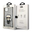 Karl Lagerfeld KLHCP14MGFKPG Glitter Flakes Ikonik iPhone 14 Plus/15 Plus 6,7" hátlap, tok, ezüst