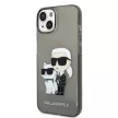 Karl Lagerfeld KLHCP14MHNKCTGK Glitter Karl&Choupette iPhone 14 Plus/15 Plus 6,7", hátlap, tok, fekete
