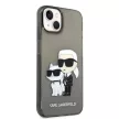 Karl Lagerfeld KLHCP14MHNKCTGK Glitter Karl&Choupette iPhone 14 Plus/15 Plus 6,7", hátlap, tok, fekete