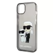 Karl Lagerfeld KLHCP14MHNKCTGK Glitter Karl&Choupette iPhone 14 Plus/15 Plus 6,7", hátlap, tok, fekete