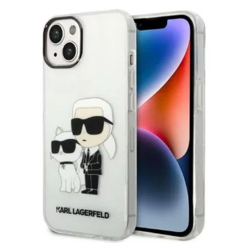   Karl Lagerfeld KLHCP14MHNKCTGT Glitter Karl&Choupette iPhone 14 Plus/15 Plus 6,7" hátlap, tok, átlátszó