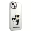 Karl Lagerfeld KLHCP14MHNKCTGT Glitter Karl&Choupette iPhone 14 Plus/15 Plus 6,7" hátlap, tok, átlátszó