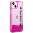 Karl Lagerfeld KLHCP14MLCKVF Liquid Glitter Elong iPhone 14 Plus/15 Plus 6,7" hátlap, tok, rózsaszín