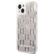 Karl Lagerfeld KLHCP14MLMNMS Liquid Glitter Monogram iPhone 14 Plus/15 Plus 6,7" hátlap, tok, ezüst