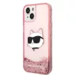 Karl Lagerfeld Liquid Glitter NFT Choupette Head iPhone 14 Plus 6,7" KLHCP14MLNCHCP, hátlap, tok, rózsaszín