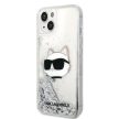 Karl Lagerfeld KLHCP14MLNCHCS Glitter Choupette Head iPhone 14 Plus/15 Plus 6,7", hátlap, tok, ezüst