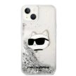 Karl Lagerfeld KLHCP14MLNCHCS Glitter Choupette Head iPhone 14 Plus/15 Plus 6,7", hátlap, tok, ezüst