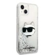 Karl Lagerfeld KLHCP14MLNCHCS Glitter Choupette Head iPhone 14 Plus/15 Plus 6,7", hátlap, tok, ezüst