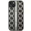 Karl Lagerfeld KLHCP14MPGKLSKG Monogram Stripe iPhone 14 Plus/15 Plus 6,7" hátlap, tok, szürke