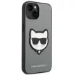 Karl Lagerfeld KLHCP14MSAPCHG Saffiano Choupette Head Patch iPhone 14 Plus/15 Plus 6,7" hátlap, tok, ezüst