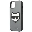 Karl Lagerfeld KLHCP14MSAPCHG Saffiano Choupette Head Patch iPhone 14 Plus/15 Plus 6,7" hátlap, tok, ezüst