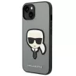 Karl Lagerfeld KLHCP14MSAPKHG Saffiano Karl's Head Patch iPhone 14 Plus/15 Plus 6,7", hátlap, tok, ezüst