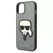 Karl Lagerfeld KLHCP14MSAPKHG Saffiano Karl's Head Patch iPhone 14 Plus/15 Plus 6,7", hátlap, tok, ezüst