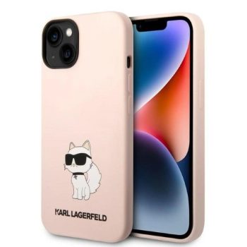  Karl Lagerfeld KLHCP14MSNCHBCP Silicone Choupette iPhone 14 Plus/15 Plus 6,7" tok, rózsaszín