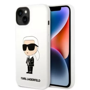   Karl Lagerfeld KLHCP14MSNIKBCH Silicone Ikonik iPhone 14 Plus/15 Plus 6,7" tok, fehér