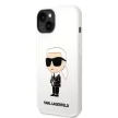 Karl Lagerfeld KLHCP14MSNIKBCH Silicone Ikonik iPhone 14 Plus/15 Plus 6,7" tok, fehér