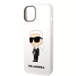 Karl Lagerfeld KLHCP14MSNIKBCH Silicone Ikonik iPhone 14 Plus/15 Plus 6,7" tok, fehér