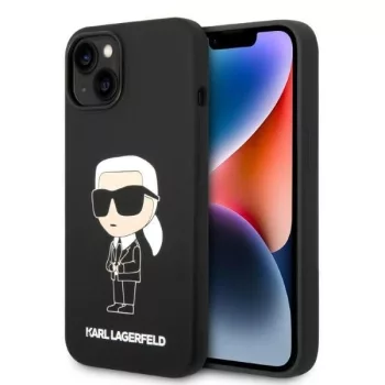   Karl Lagerfeld KLHCP14MSNIKBCK Silicone Ikonik iPhone 14 Plus/15 Plus 6,7" hátlap, tok, fekete