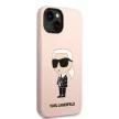 Karl Lagerfeld KLHCP14MSNIKBCP Silicone Ikonik iPhone 14 Plus/15 Plus 6.7" hátlap, tok, rózsaszín