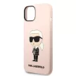 Karl Lagerfeld KLHCP14MSNIKBCP Silicone Ikonik iPhone 14 Plus/15 Plus 6.7" hátlap, tok, rózsaszín