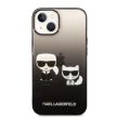 Karl Lagerfeld KLHCP14MTGKCK Gradient Ikonik Karl & Choupette iPhone 14 Plus/15 Plus 6,7" hátlap, tok, fekete
