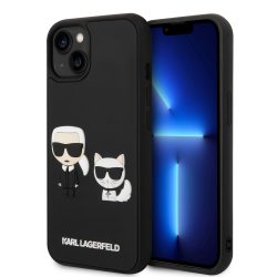  Karl Lagerfeld iPhone 14 3D Karl & Choupette Ikonik (KLHCP14S3DRKCK) hátlap, tok, fekete