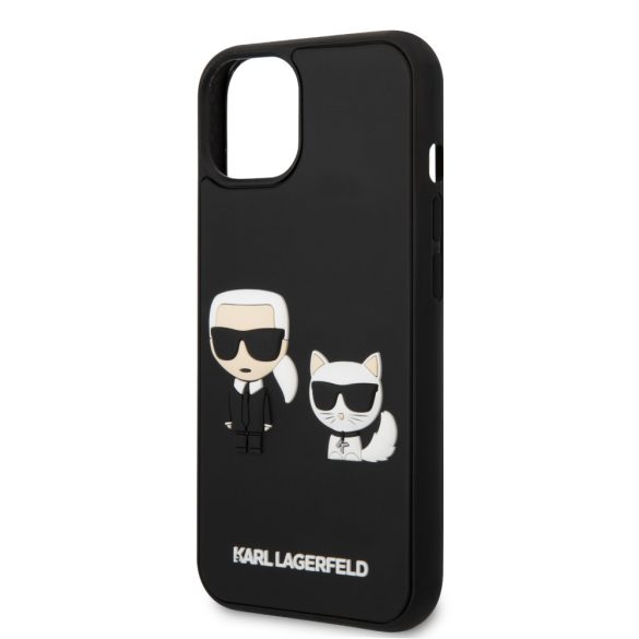 Karl Lagerfeld iPhone 14 3D Karl & Choupette Ikonik (KLHCP14S3DRKCK) hátlap, tok, fekete