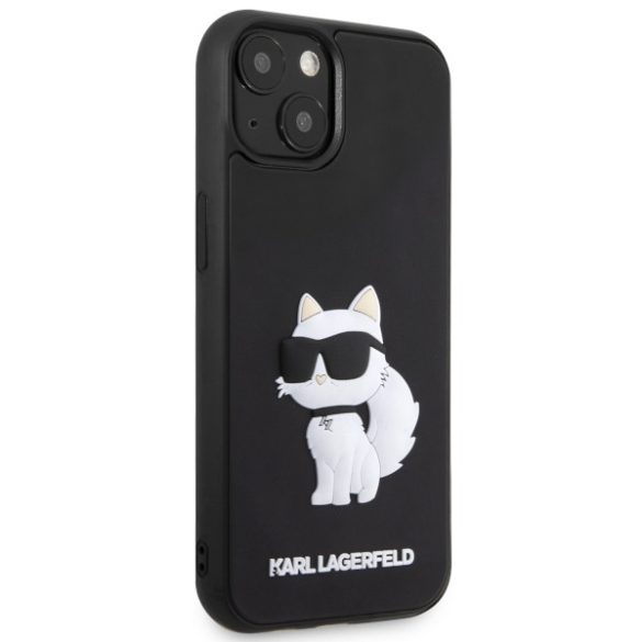 Karl Lagerfeld iPhone 13/14/15 Rubber Choupette 3D (KLHCP14S3DRKHNK) hátlap, tok, fekete