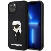   Karl Lagerfeld iPhone 13/14/15 Rubber Ikonik 3D (KLHCP14S3DRKINK) hátlap, tok, fekete
