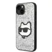 Karl Lagerfeld iPhone 14 Glitter Choupette Patch (KLHCP14SG2CPS) hátlap, tok, ezüst
