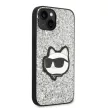 Karl Lagerfeld iPhone 14 Glitter Choupette Patch (KLHCP14SG2CPS) hátlap, tok, ezüst