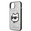 Karl Lagerfeld iPhone 14 Glitter Choupette Patch (KLHCP14SG2CPS) hátlap, tok, ezüst