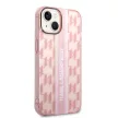 Karl Lagerfeld iPhone 14 Monogram Vertical Stripe (KLHCP14SHKLSPCP) hátlap, tok, rózsaszín