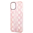 Karl Lagerfeld iPhone 14 Monogram Vertical Stripe (KLHCP14SHKLSPCP) hátlap, tok, rózsaszín