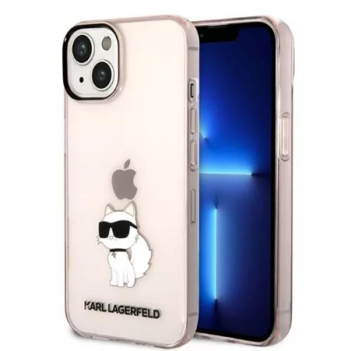 Karl Lagerfeld iPhone 14 Ikonik Choupette (KLHCP14SHNCHTCP) hátlap, tok, rózsaszín