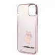 Karl Lagerfeld iPhone 14 Ikonik Choupette (KLHCP14SHNCHTCP) hátlap, tok, rózsaszín