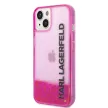 Karl Lagerfeld iPhone 14 Liquid Glitter Elong (KLHCP14SLCKVF) hátlap, tok, rózsaszín