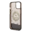Karl Lagerfeld KLHCP14SLCRSGRK Liquid Glitter RSG iPhone 14 6,1", hátlap, tok, fekete