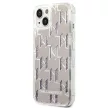 Karl Lagerfeld KLHCP14SLMNMS Liquid Glitter Monogram iPhone 14 6,1" hátlap, tok, ezüst