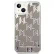 Karl Lagerfeld KLHCP14SLMNMS Liquid Glitter Monogram iPhone 14 6,1" hátlap, tok, ezüst