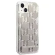 Karl Lagerfeld KLHCP14SLMNMS Liquid Glitter Monogram iPhone 14 6,1" hátlap, tok, ezüst
