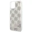 Karl Lagerfeld KLHCP14SLMNMS Liquid Glitter Monogram iPhone 14 6,1" hátlap, tok, ezüst