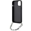Karl Lagerfeld iPhone 14 Saffiano Monogram Chain (KLHCP14SSACKLHPG) hátlap, tok, ezüst