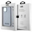 Karl Lagerfeld iPhone 14 Saffiano Monogram Chain (KLHCP14SSACKLHPG) hátlap, tok, ezüst
