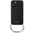 Karl Lagerfeld KLHCP14SSACKLHPK Saffiano Monogram Chain iPhone 14 6.1", hátlap, tok, fekete