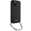 Karl Lagerfeld KLHCP14SSACKLHPK Saffiano Monogram Chain iPhone 14 6.1", hátlap, tok, fekete