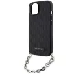 Karl Lagerfeld KLHCP14SSACKLHPK Saffiano Monogram Chain iPhone 14 6.1", hátlap, tok, fekete