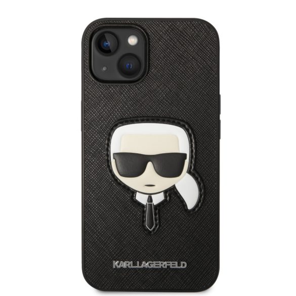 Karl Lagerfeld iPhone 14 Saffiano Karl Head (KLHCP14SSAPKHK) hátlap, tok, fekete